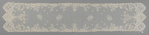 Sjaal van applicatiekant met hartvormig motief aan de uiteinden by anonymous, textile, 1900