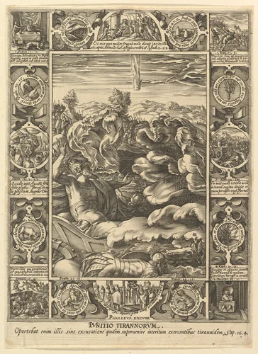 Punitio Tirannorum, from "Allegories of the Christian Faith, from Christian and Profane Allegories" by Hendrick Goltzius, print, 1570-1617