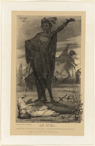 The Duel by Charles Rambert, print, 1851