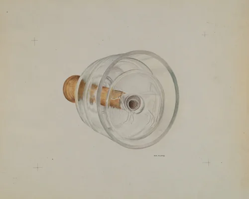 Glass Butter Mold by Donald Williams, index of american design, 1938