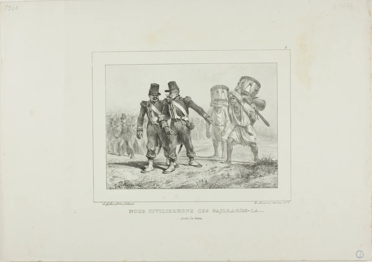 We Will Civilize those Fellows... with Time by Denis Auguste Marie Raffet, print, 1836