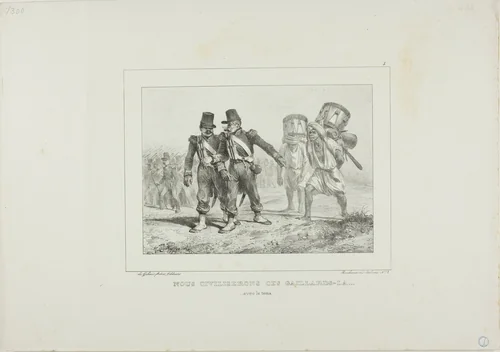 We Will Civilize those Fellows... with Time by Denis Auguste Marie Raffet, print, 1836