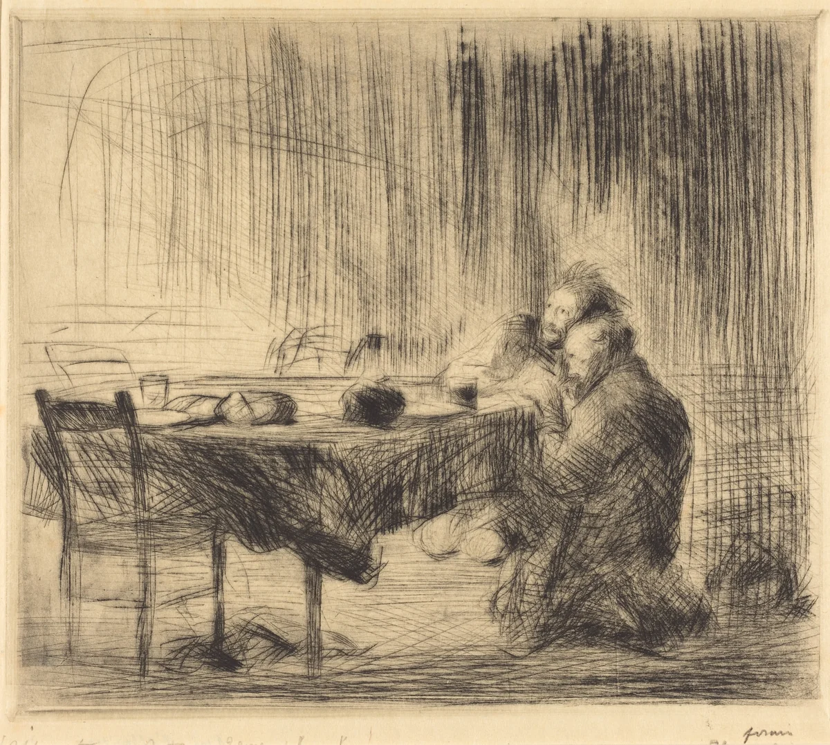 Après l'apparition (2e planche) (After the Vision) (second plate) by Jean-Louis Forain, print, 1902-1907