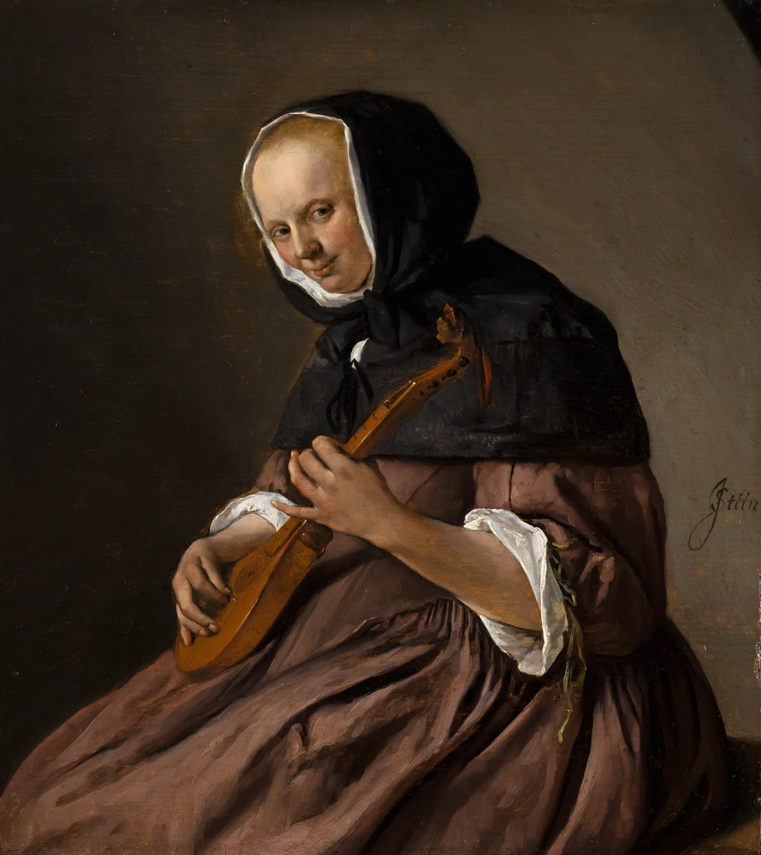 Woman Playing the Cittern by Jan Steen, painting, 1662