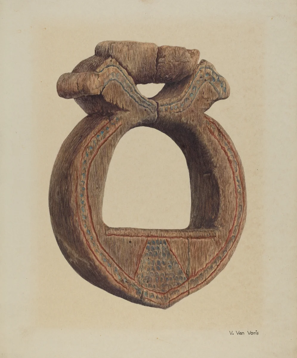 Wooden Stirrup by Vera Van Voris, index of american design, 1935-1942
