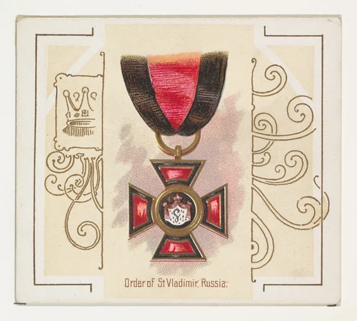 Order of Saint Vladimir, Russia, from the World's Decorations series (N44) for Allen & Ginter Cigarettes by Allen & Ginter, print, 1890