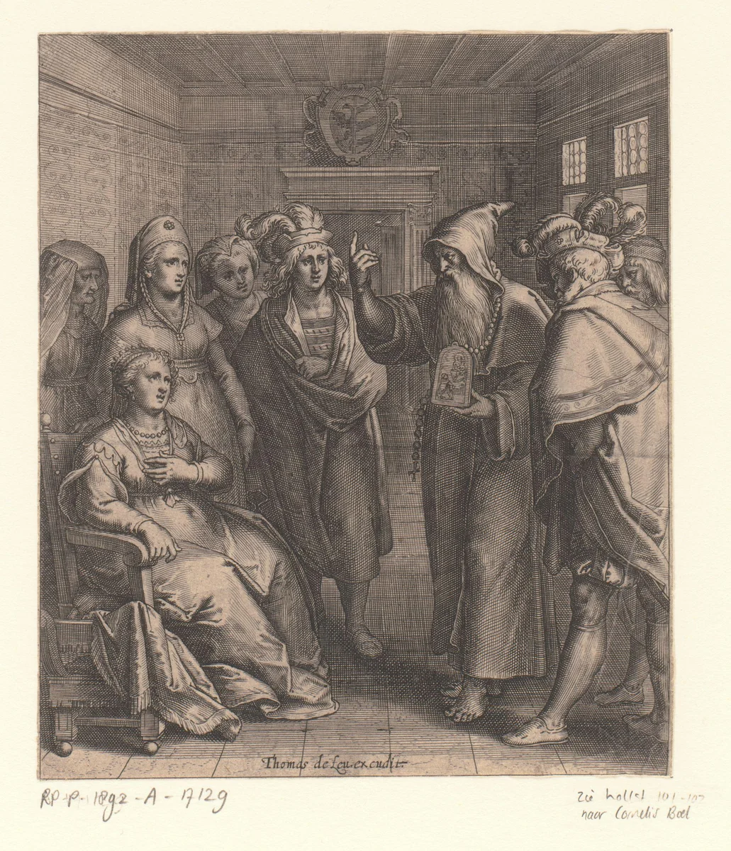 Voorspelling aan de moeder van Thomas van Aquino by anonymous, print, 1610-1614