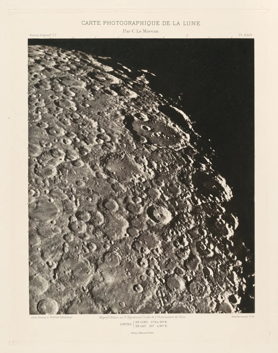 Carte photographique de la lune, planche XXIV (Photographic Chart of the Moon, plate XXIV) by Charles Le Morvan, photograph, 1908