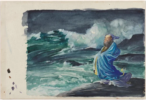 A Rishi Stirring Up a Storm by John La Farge, drawing, 1892-1902