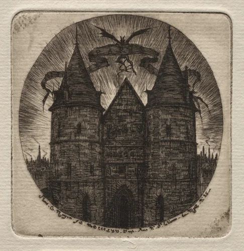 Etchings of Paris: Old Gate of the Palace of Justice by Charles Meryon, print, 1854