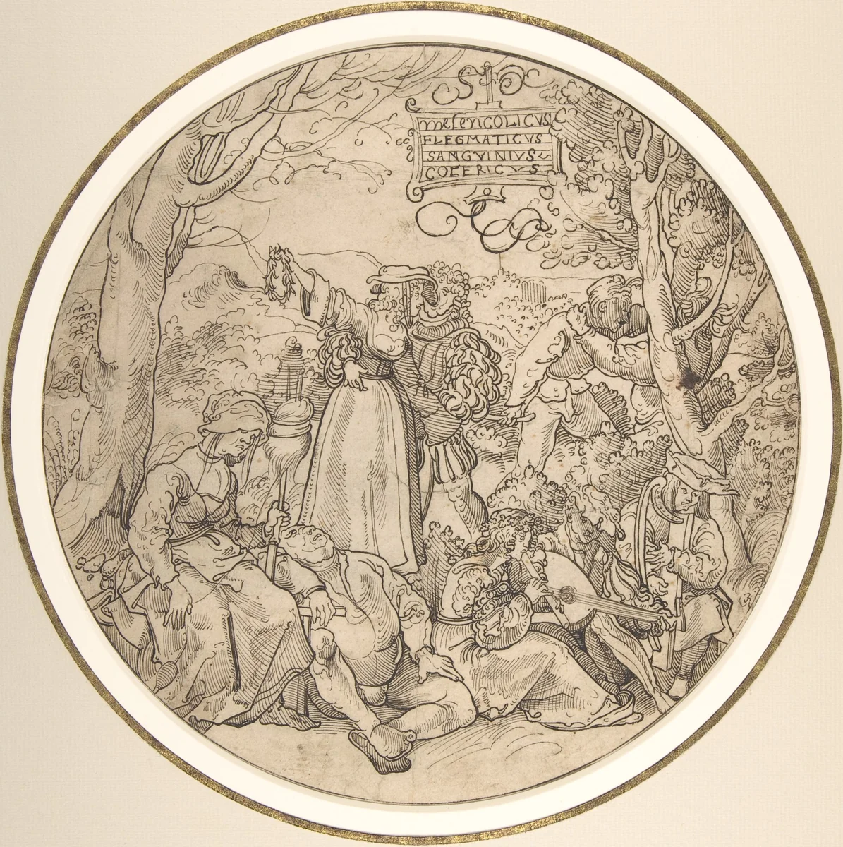 The Four Temperaments by Jörg Breu, drawing, 1500-1537
