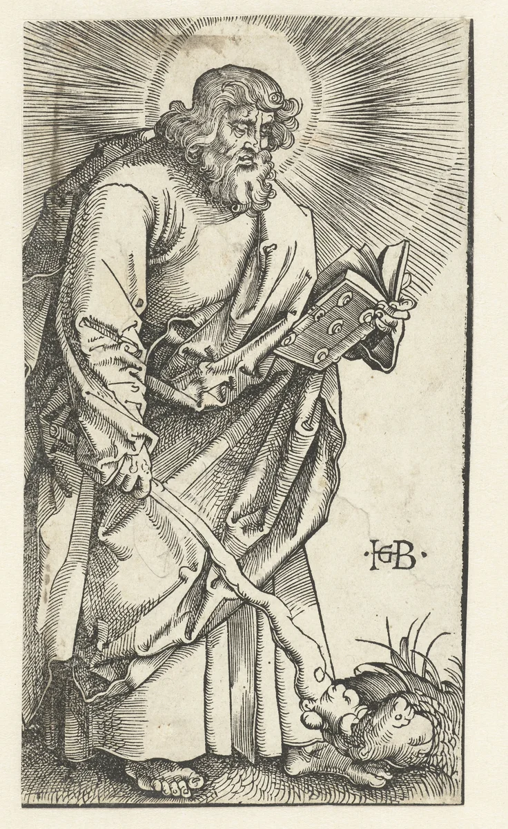 Judas Taddeüs met knots by Unknown, print, 1519