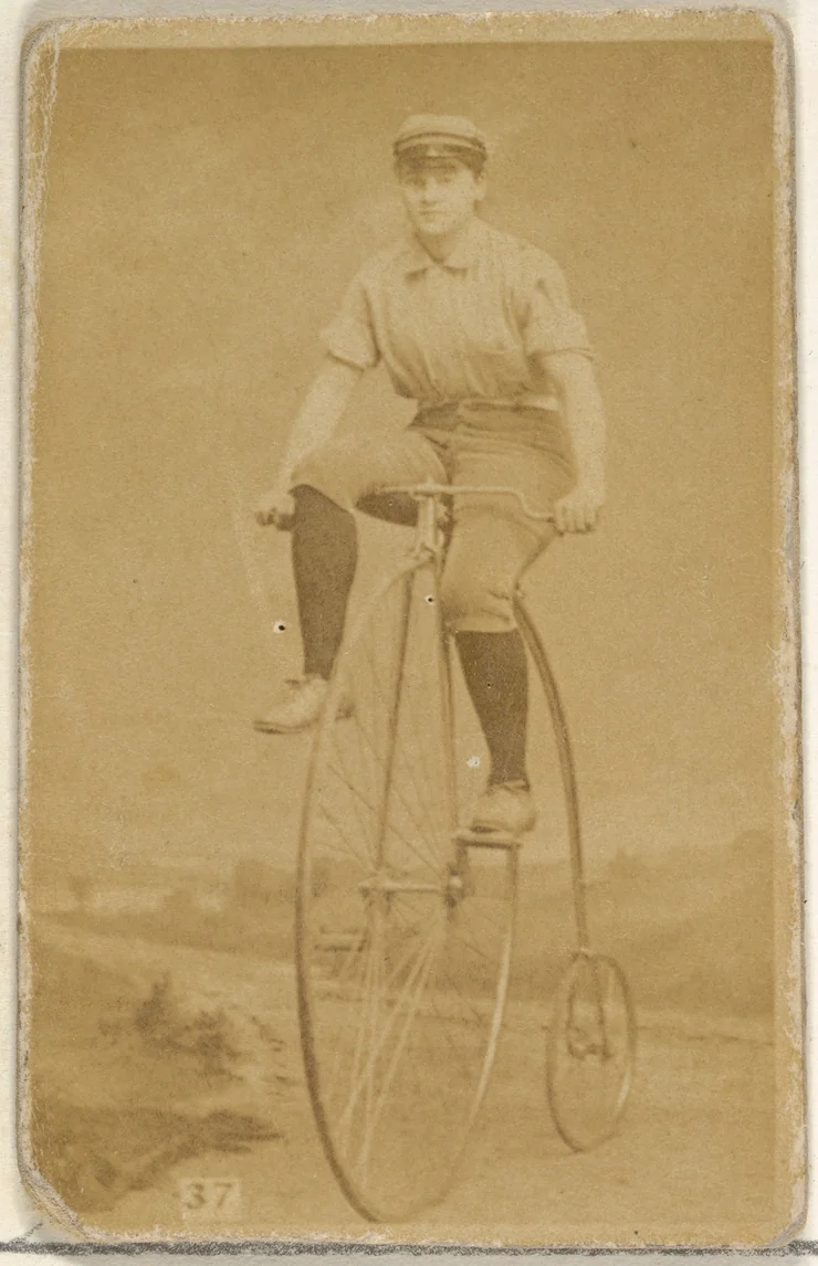 Card 37, from the Girl Cyclists series (N49) for Virginia Brights Cigarettes by Allen & Ginter, photograph, 1887