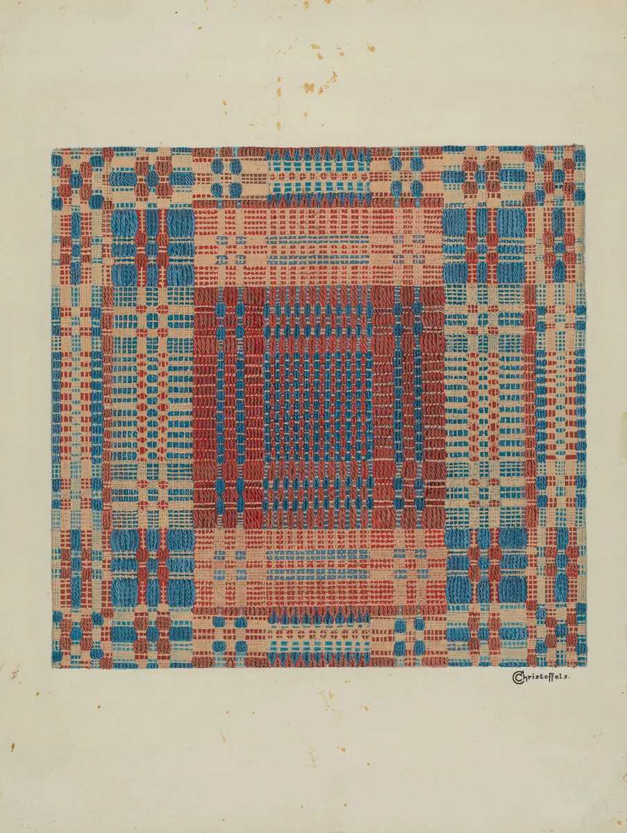 Coverlet by Cornelius Christoffels, index of american design, 1936