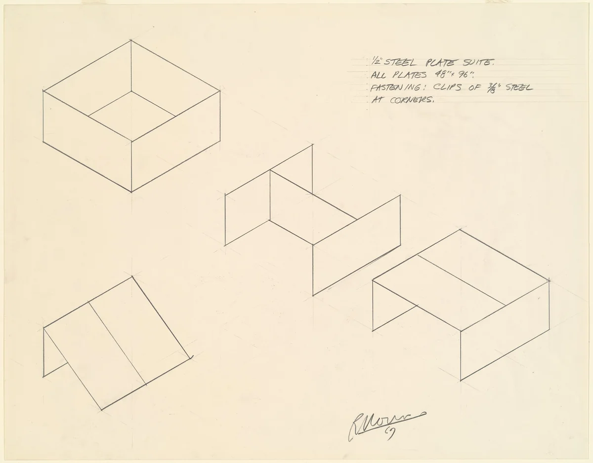 Steel Plate Suite by Robert Morris, drawing, 1969