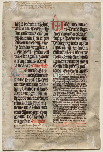 Leaf from a Missal: Text (verso) by Unknown, manuscript, 1325-1345