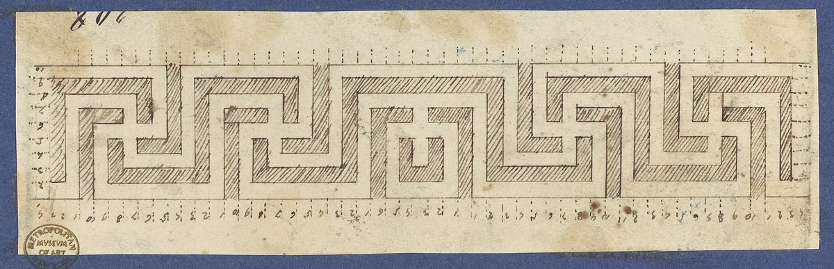 Fret, from Chippendale Drawings, Vol. II by Thomas Chippendale, drawing, 1755-1765