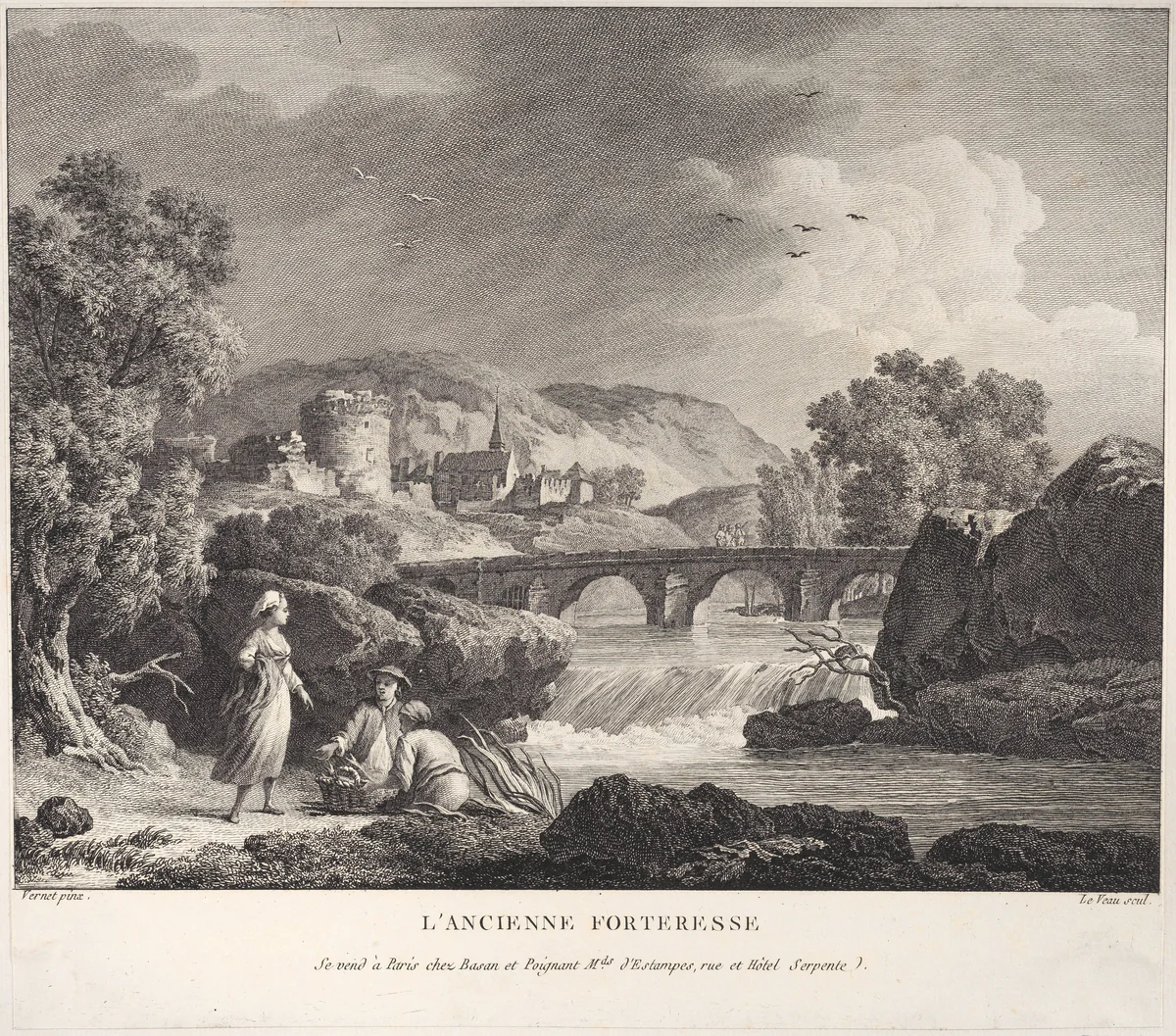 The Old Fortress by Joseph Vernet, print, 1765-1775