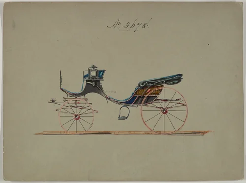 Design for Cabriolet or Victoria, no. 3678 by Brewster & Co., drawing, 1881
