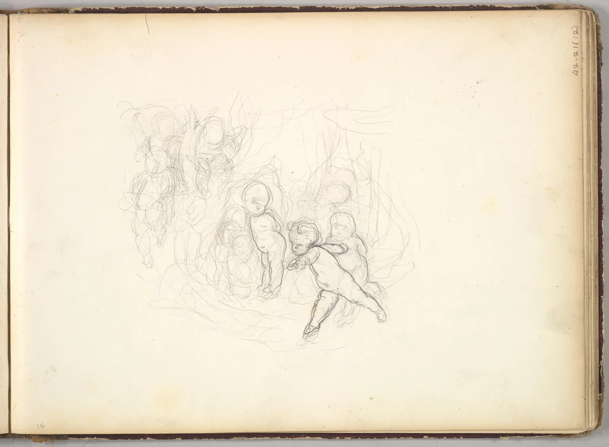 A Group of Children by Frederic Leighton, drawing, 1844-1854