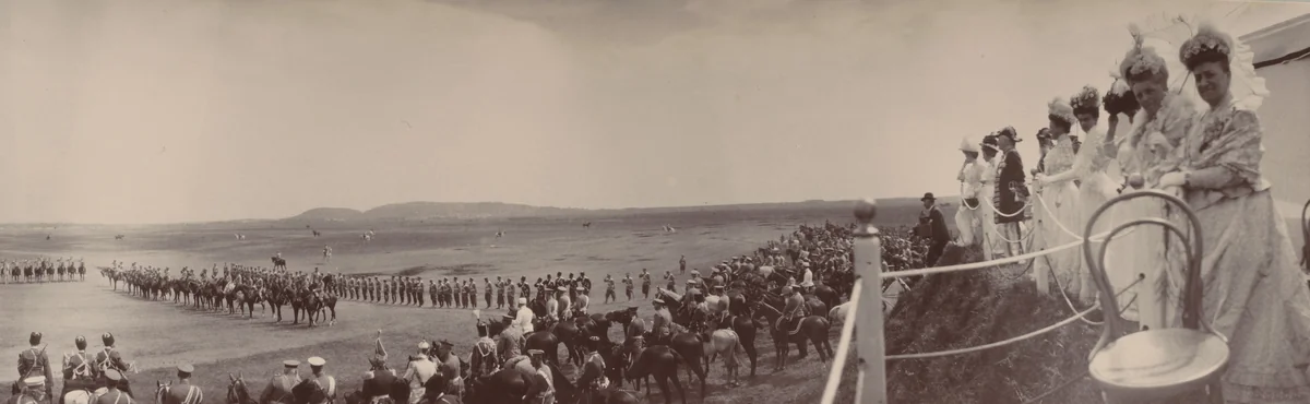 Women Watching Maneuvers, Peterhof by Unidentified Photographer, photograph, 1908