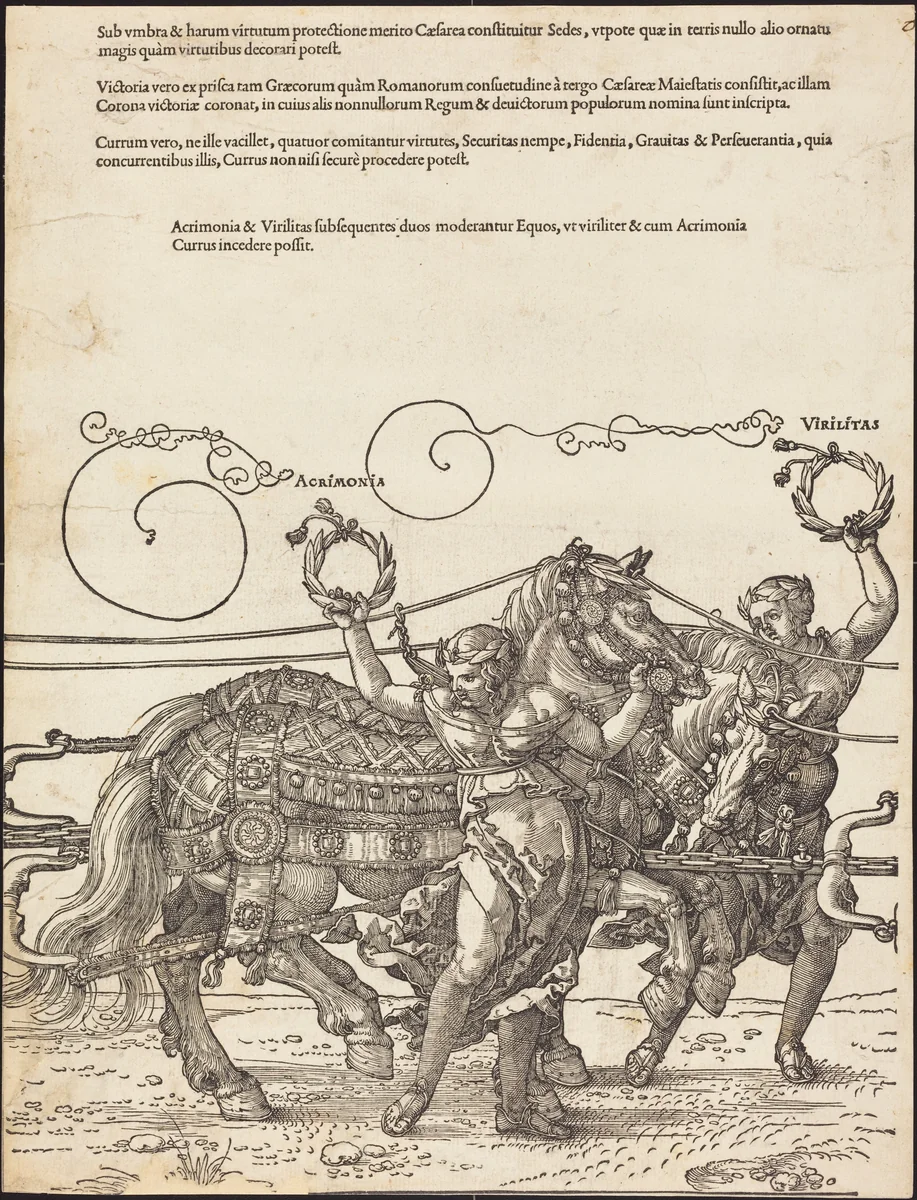The Triumphal Chariot of Maximilian I (The Great Triumphal Car) [plate 6 of 8] by Albrecht Dürer, print, 1522