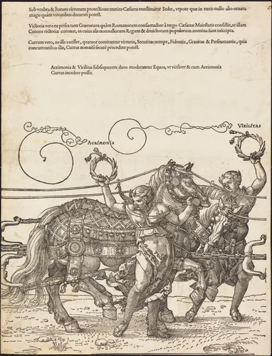 The Triumphal Chariot of Maximilian I (The Great Triumphal Car) [plate 6 of 8] by Albrecht Dürer, print, 1522