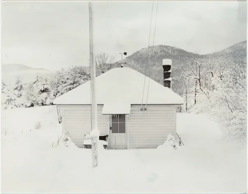 First Snow and the Little House by Alfred Stieglitz, photograph, 1923
