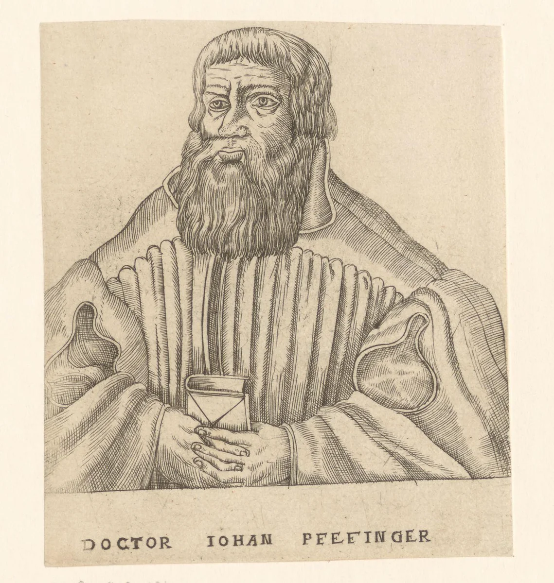 Portret van Johann Pfeffinger by anonymous, print, 1563-1642