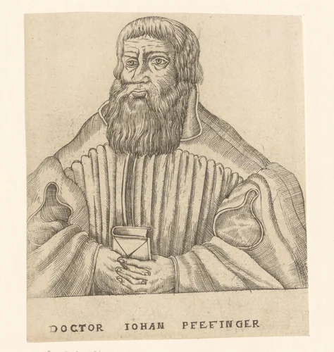 Portret van Johann Pfeffinger by anonymous, print, 1563-1642