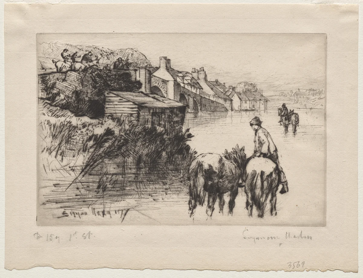 Wareham Bridge by Francis Seymour-Haden, print, 1877