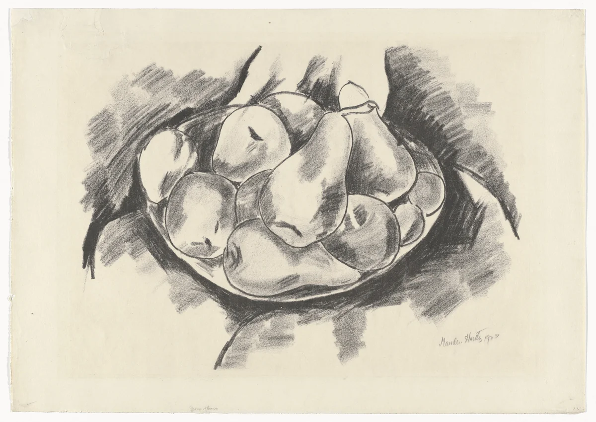 Dish of Apples and Pears by Marsden Hartley, print, 1923