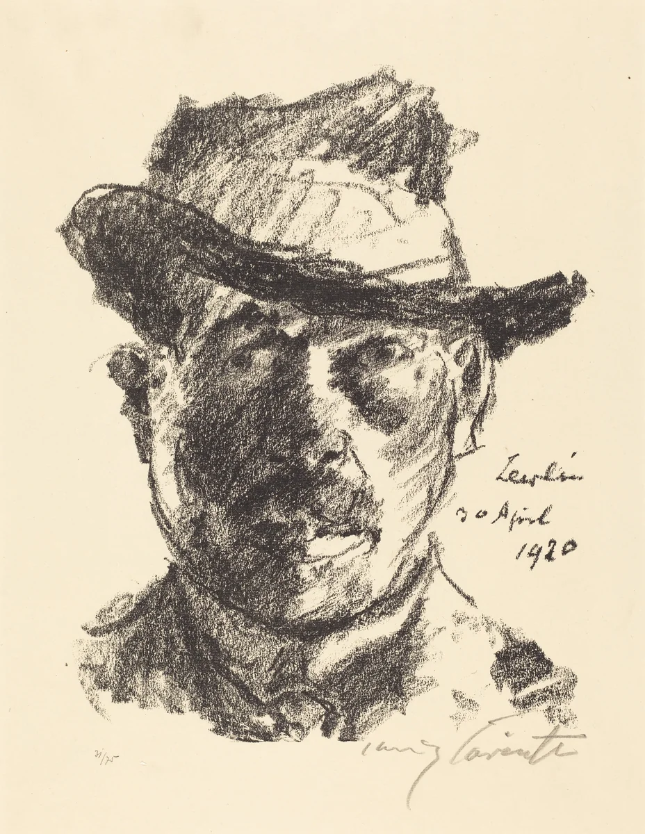 Selbstbildnis (Self-Portrait) by Lovis Corinth, print, 1920