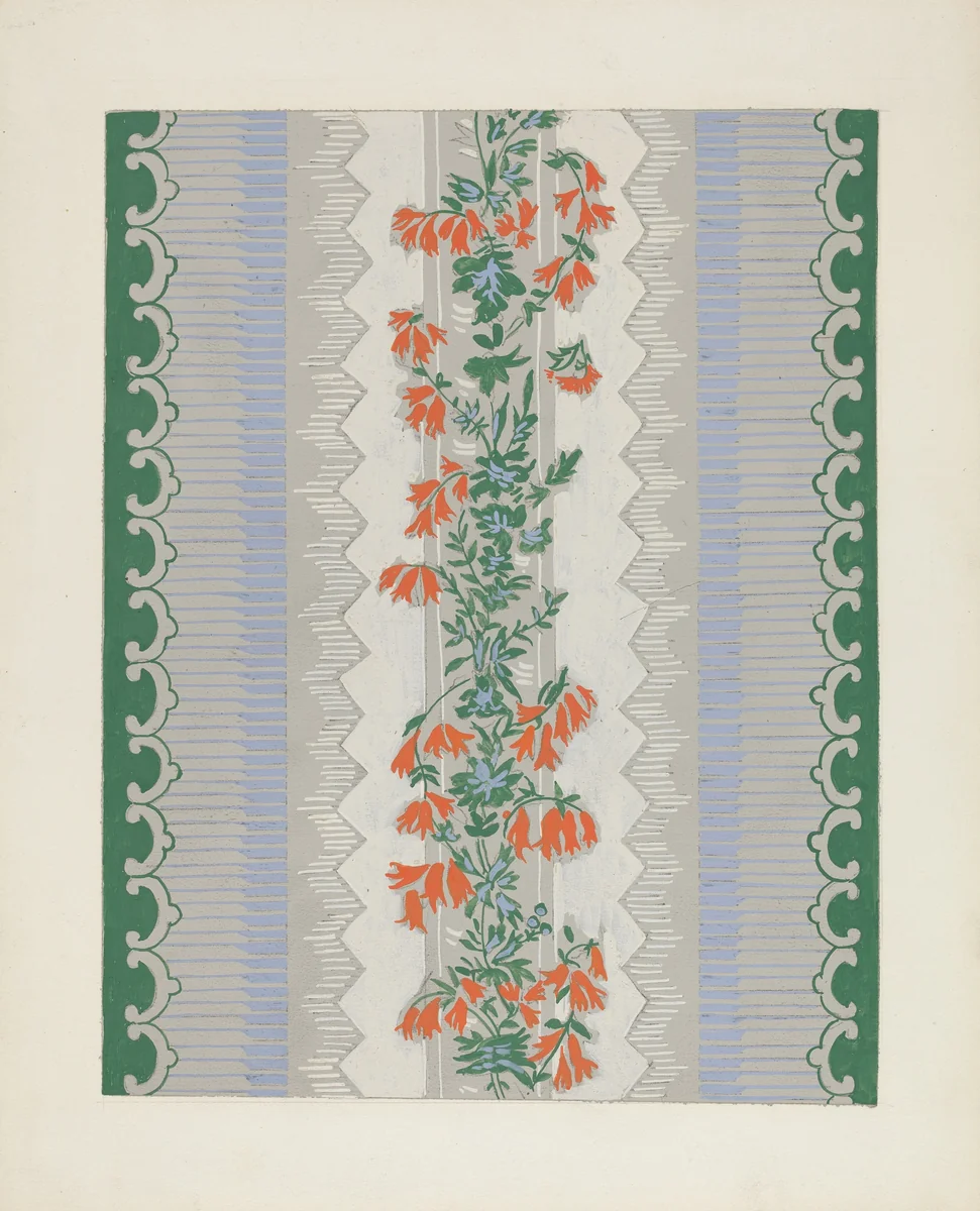 Wallpaper by Mina Lowry, index of american design, 1935-1942
