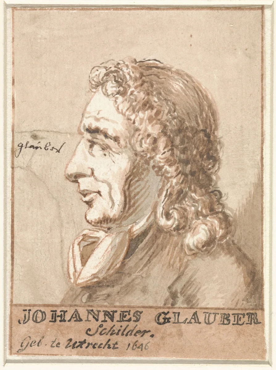 Portret van Johannes Glauber by Tako Hajo Jelgersma, drawing, 1712-1795