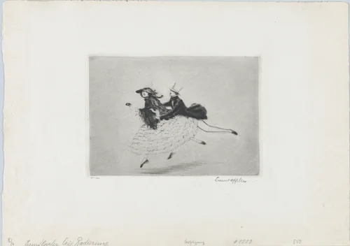 Pursuit by Ernst Oppler, print, 1880-1929
