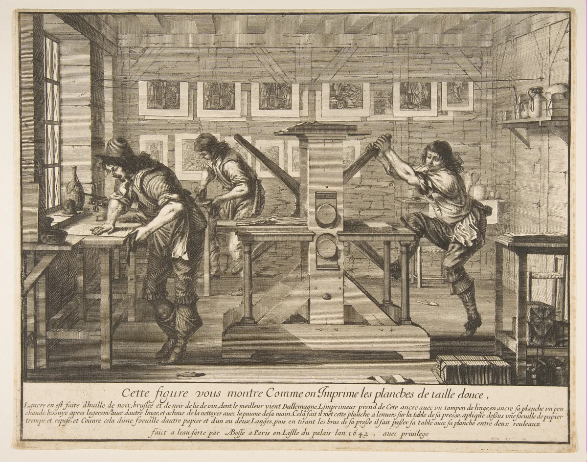 The Intaglio Printers by Abraham Bosse, print, 1642