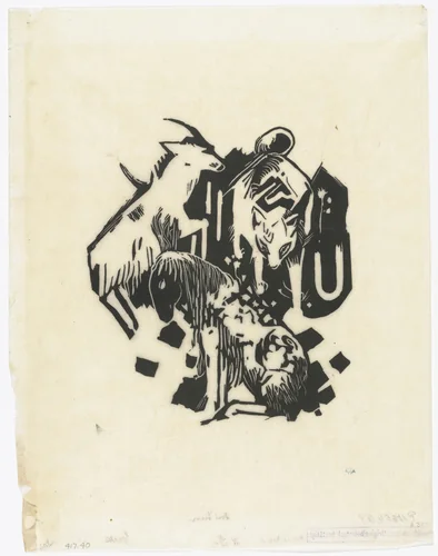Three Animals (Drei Tiere) by Franz Marc, print, 1912