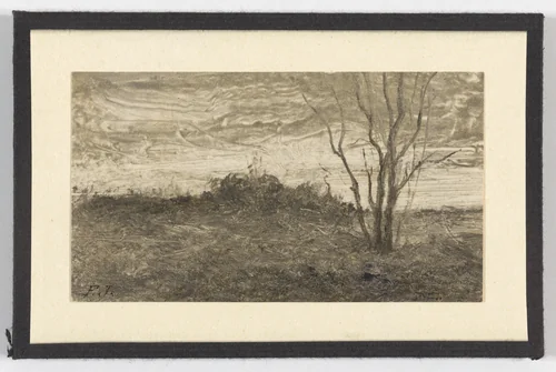 Landscape by Frédéric Juncker, drawing, 1875-1890