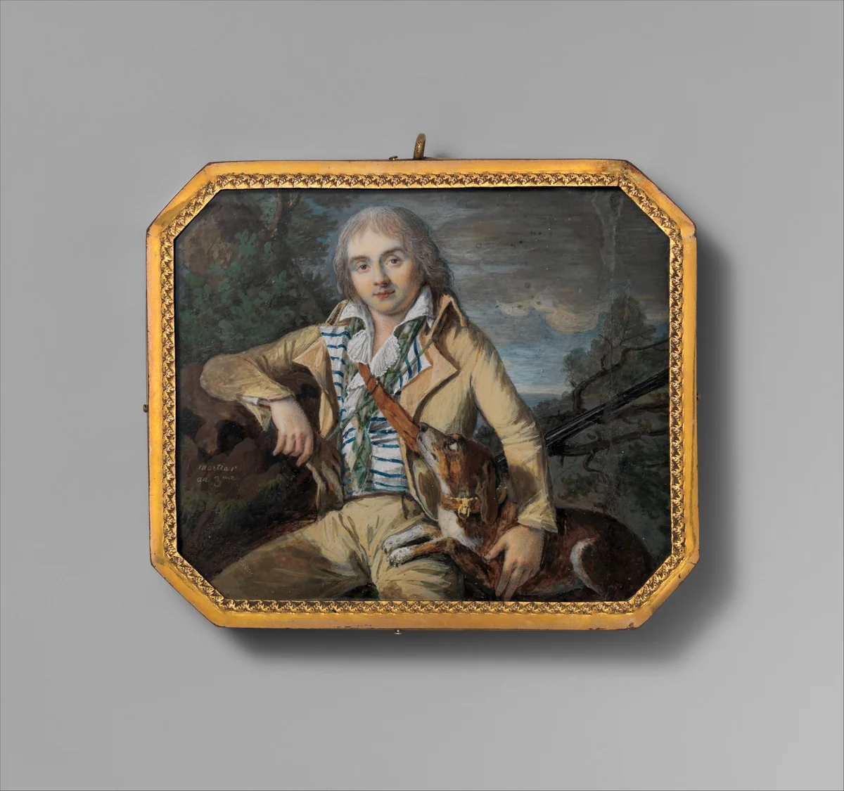 A Hunter with a Dog by Mortier, other, 1794-1795