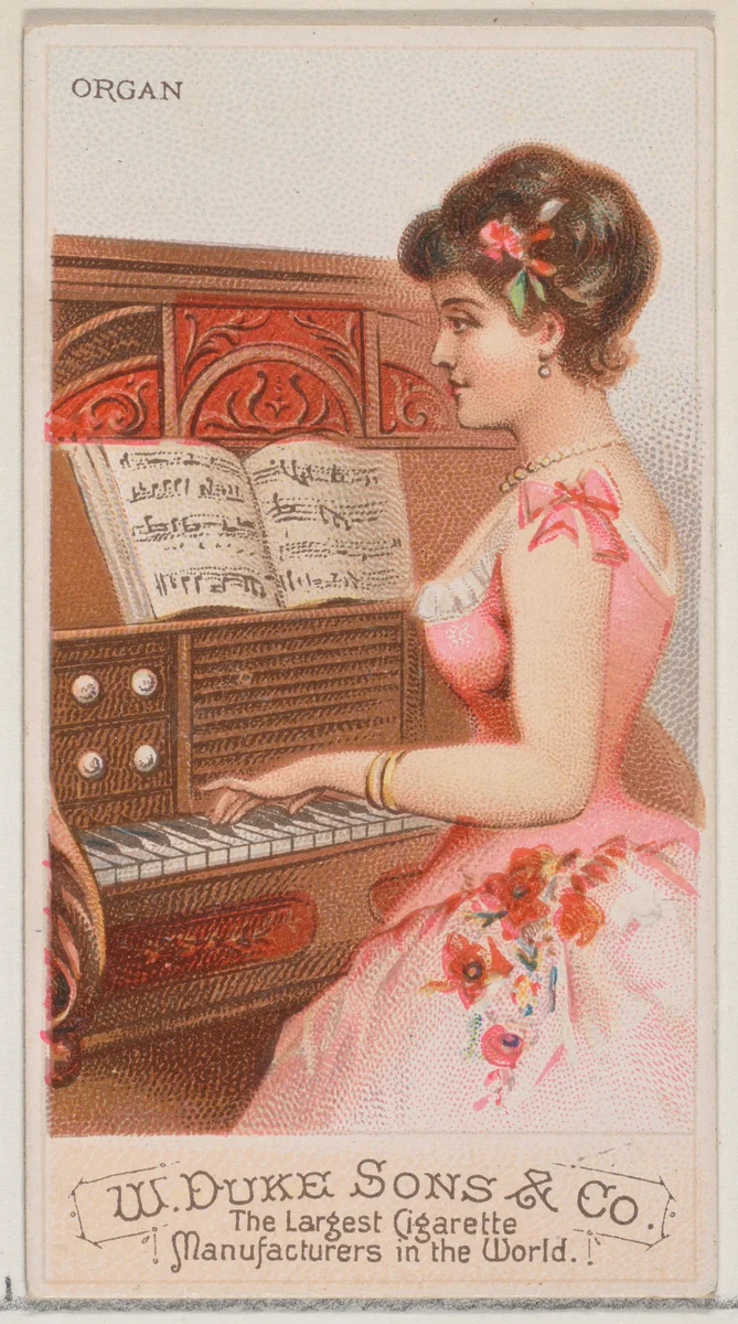 Organ, from the Musical Instruments series (N82) for Duke brand cigarettes by W. Duke, Sons & Co., print, 1888