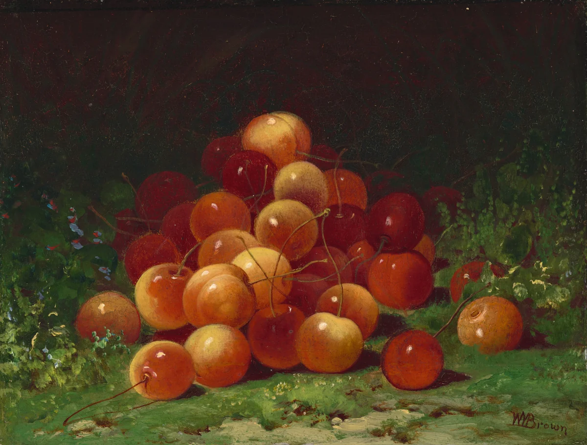 Mound of Cherries by William Mason Brown, painting, 1828-1898