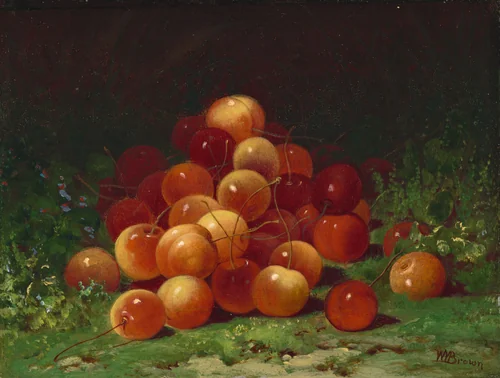 Mound of Cherries by William Mason Brown, painting, 1828-1898
