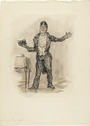 The Reciter (Der Rezitator) by Alfred Kubin, drawing, 1923