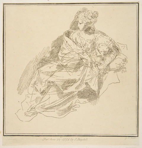 Virgin and Child by Simone Cantarini, print, 1775