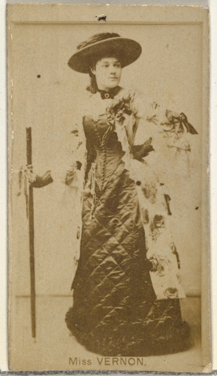 Miss Vernon, from the Actors and Actresses series (N145-8) issued by Duke Sons & Co. to promote Duke Cigarettes by W. Duke, Sons & Co., photograph, 1890-1895