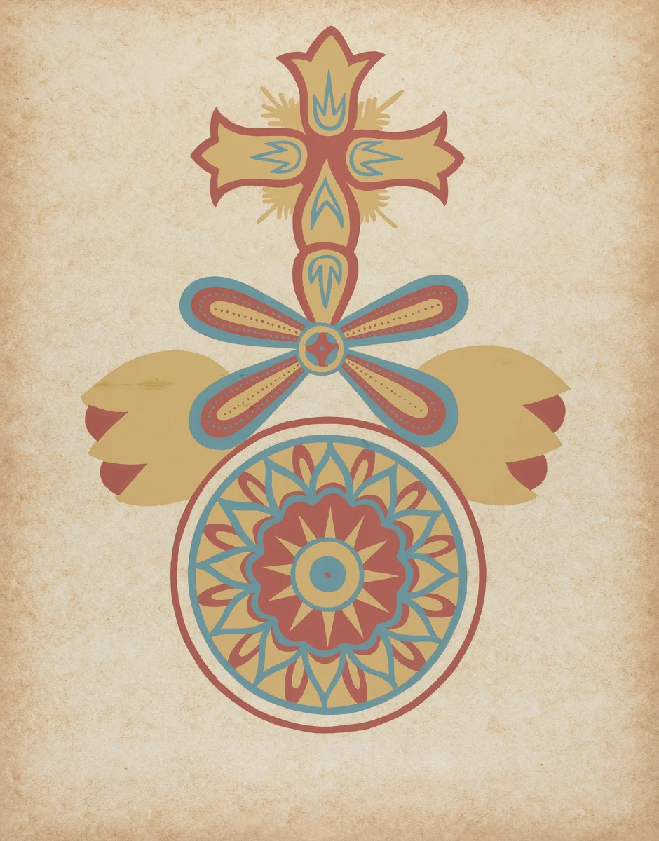 Santa Barbara Mission Doorway Design from the portfolio "Decorative Art of Spanish California" by American 20th Century, index of american design, 1935-1942