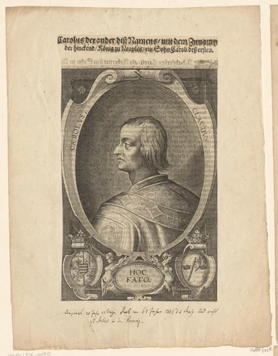 Portret van Karel II, koning van Napels by Lucas Kilian, print, 1589-1624