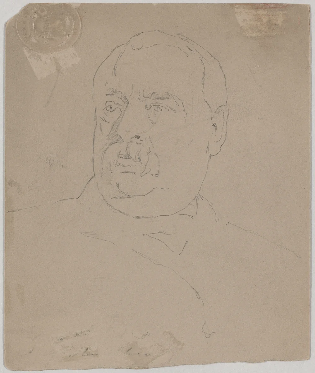 Grover Cleveland [verso] by Eastman Johnson, drawing, 1824-1906
