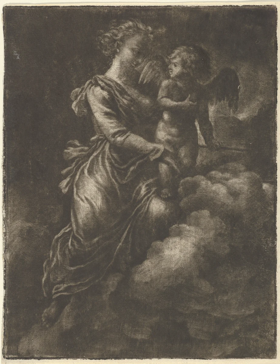 Venus and Cupid by Allart van Everdingen, print, 1621-1675